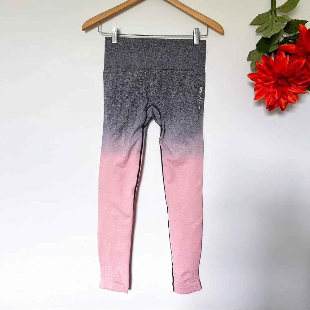 gymshark | light pink and grey ombré seamless leggings medium - Picture 1 of 7